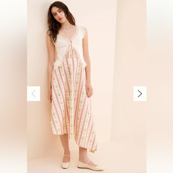 Anthropologie NWT We Wore What Asymmetrical Floral Midi Skirt Cottage-core XS 4 - Picture 11 of 11